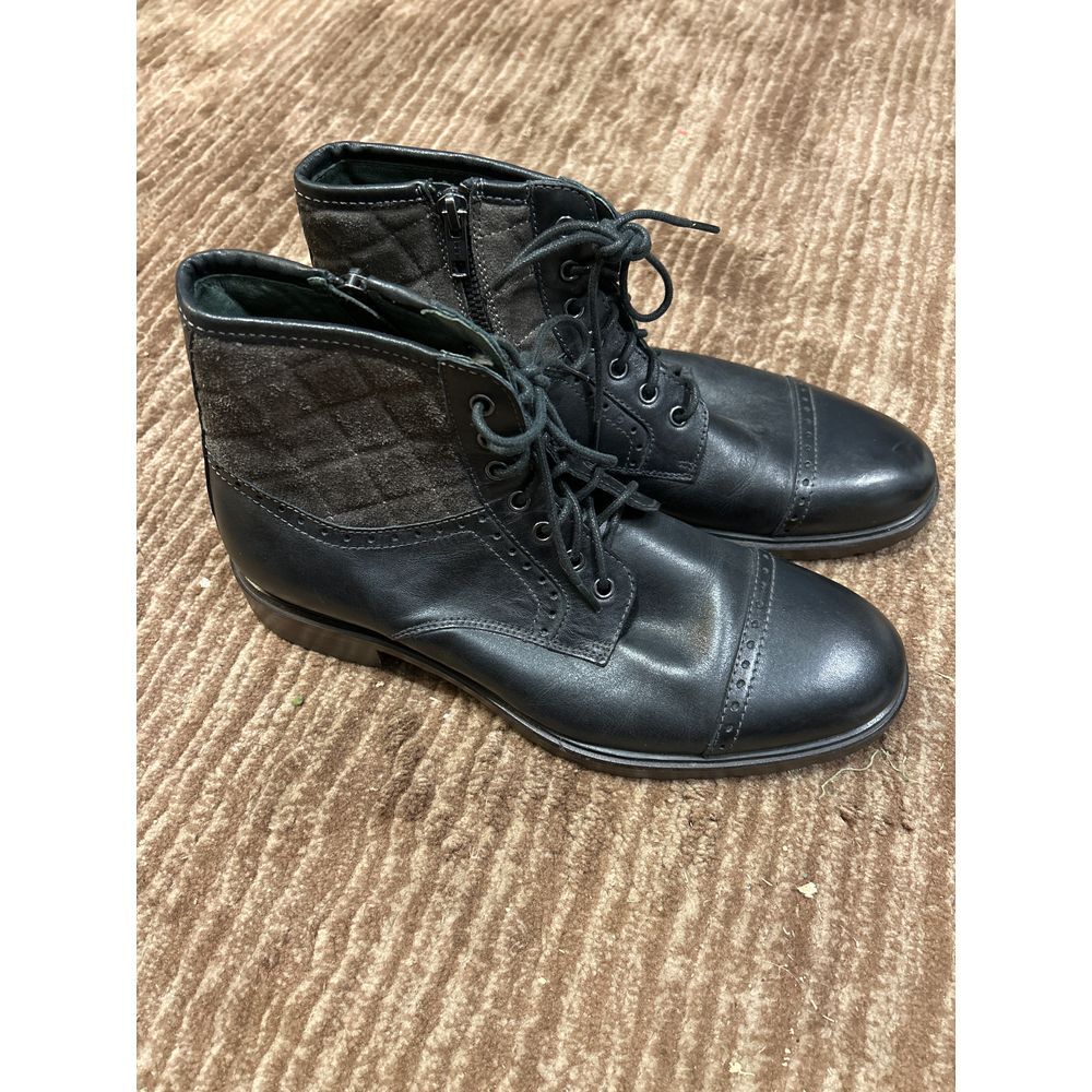 Johnston & Murphy 1850's Zip-Up Ankle Boots with Quilted‎ Detail Lace-Up 9M NWT